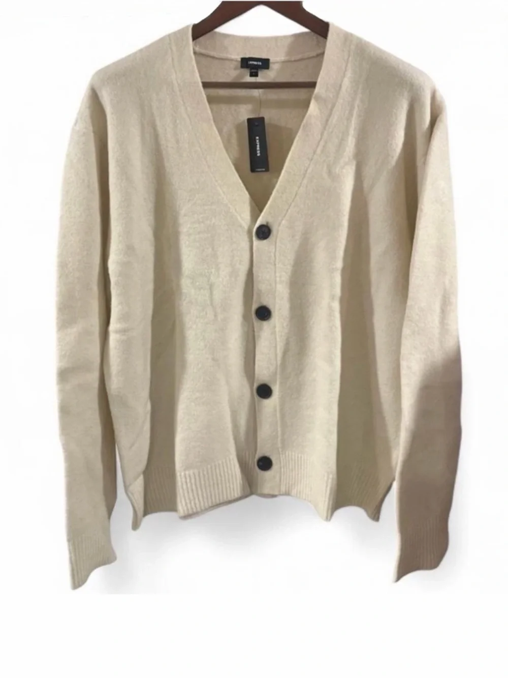 Express Beige Cardigan Sweater Size Men’s Large (NWT)